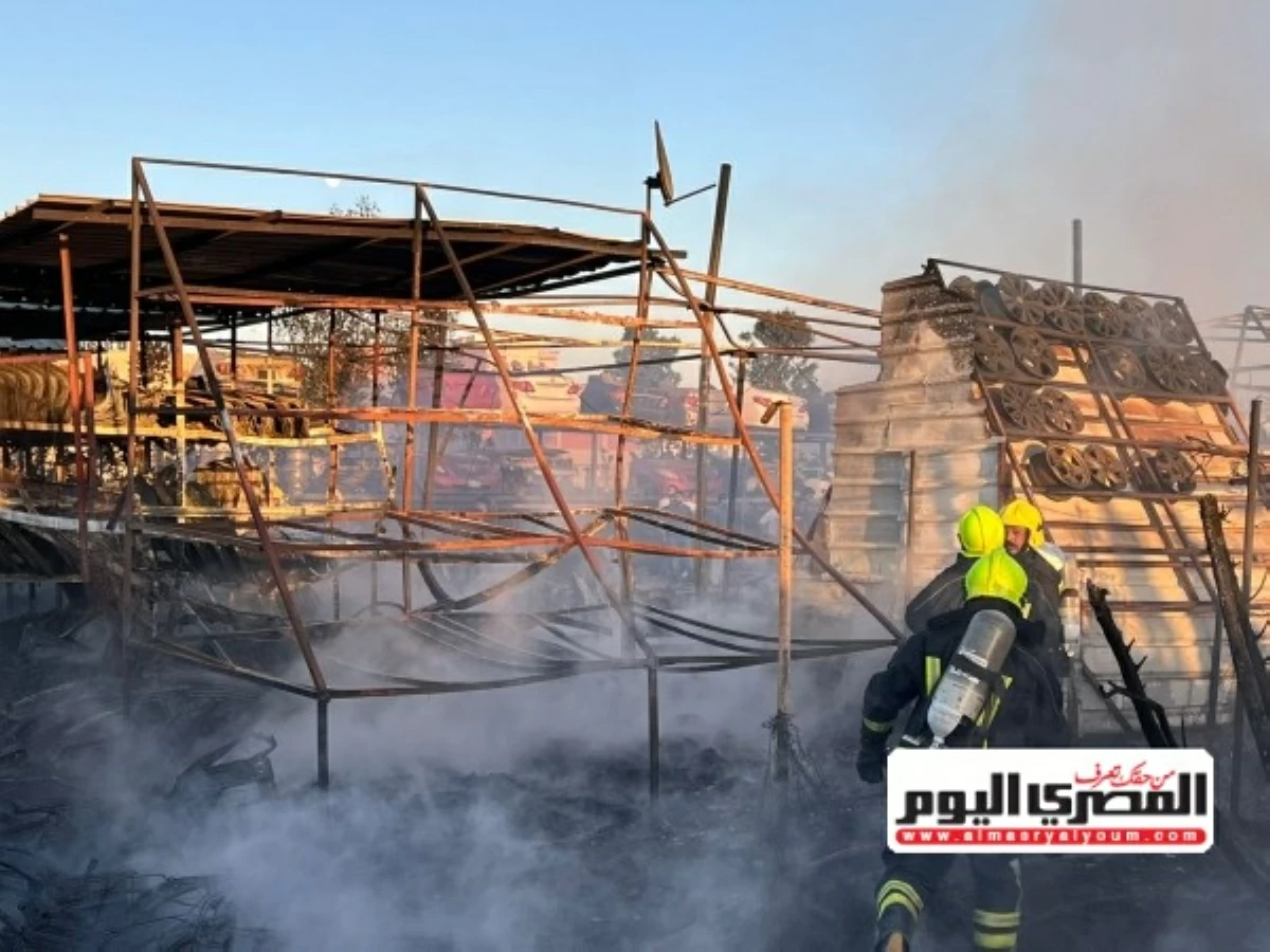 حريق هائل يلتهم شونة قطع غيار سيارات بالدقهلية